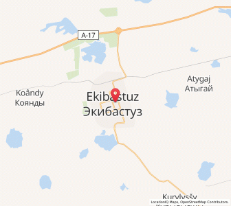 Map of Ekibastuz, Pavlodar Region