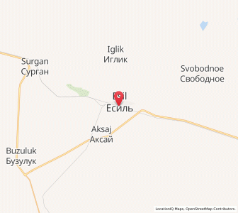 Map of Esil, Aqmola