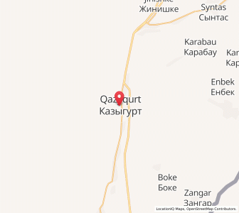 Map of Kazygurt, South Kazakhstan