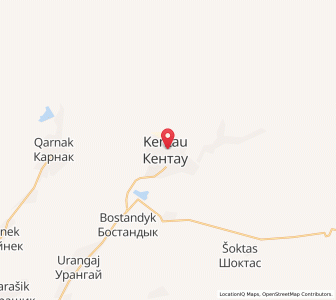 Map of Kentau, South Kazakhstan