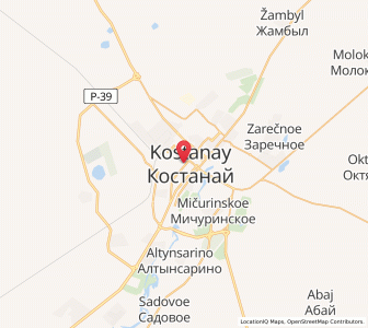 Map of Kostanay, Qostanay