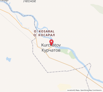 Map of Kurchatov, Abai Region