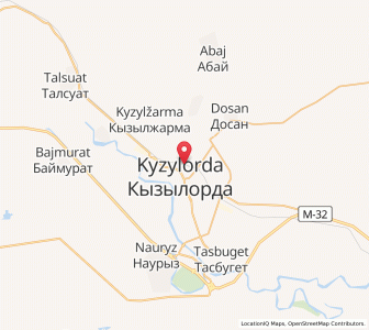 Map of Kyzylorda, Qyzylorda