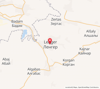 Map of Lenger, South Kazakhstan