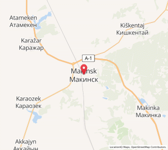 Map of Makinsk, Aqmola