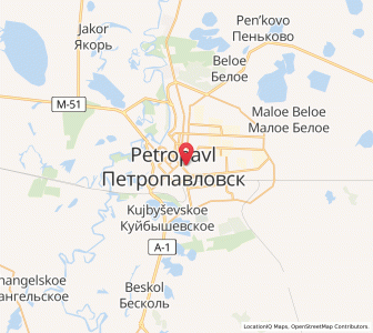 Map of Petropavl, North Kazakhstan