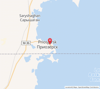 Map of Priozersk, Karaganda