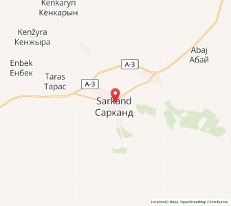 Map of Sarqant, Jetisu Region