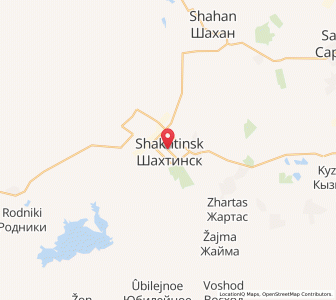 Map of Shakhtinsk, Karaganda