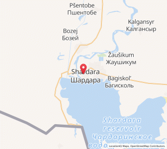 Map of Shardara, South Kazakhstan