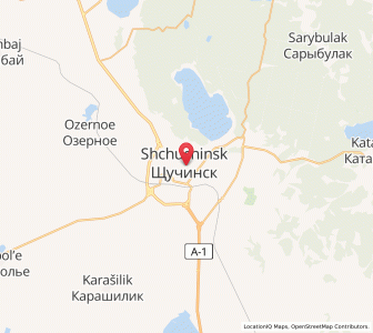 Map of Shchuchinsk, Aqmola