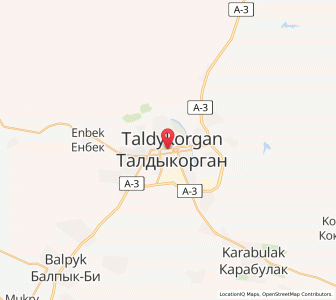 Map of Taldykorgan, Jetisu Region