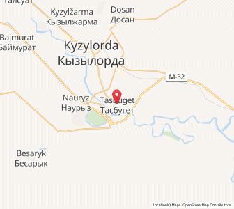 Map of Tasbuget, Qyzylorda
