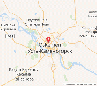 Map of Ust-Kamenogorsk, East Kazakhstan