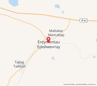 Map of Yereymentau, Aqmola