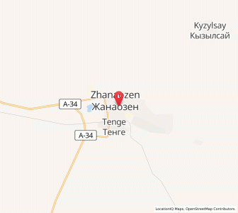 Map of Zhanaozen, Mangghystaū