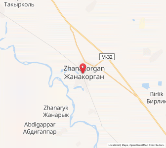 Map of Zhangaqorghan, Qyzylorda