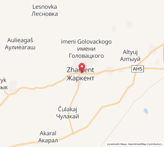 Map of Zharkent, Jetisu Region