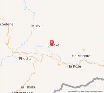 Map of Sekake, Qachaʼs Nek