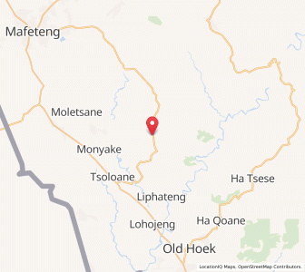 Map of Thabana Morena, Mafeteng