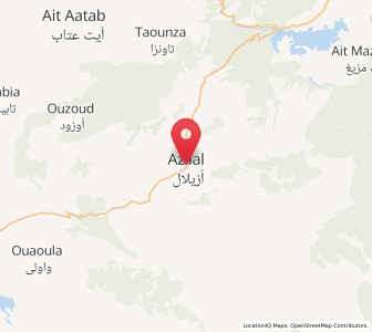 Map of Azilal, Béni Mellal-Khénifra