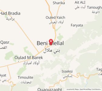Map of Beni Mellal, Béni Mellal-Khénifra