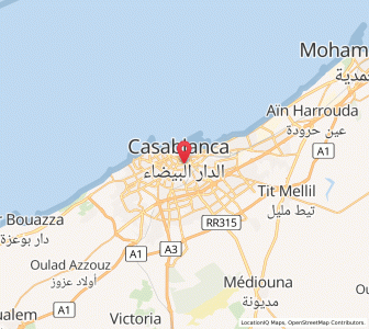 Map of Casablanca, Casablanca-Settat
