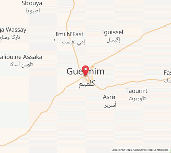 Map of Guelmim, Guelmim-Oued Noun