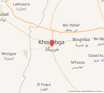 Map of Khouribga, Béni Mellal-Khénifra
