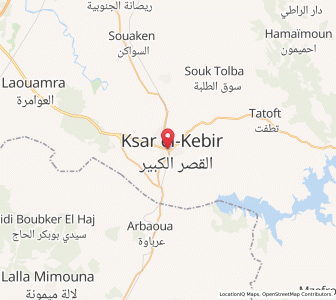 Map of Ksar El Kebir, Tanger-Tetouan-Al Hoceima