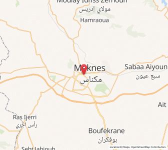 Map of Meknès, Fès-Meknès