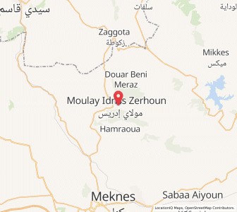 Map of Moulay Driss Zerhoun, Fès-Meknès
