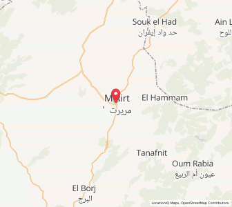Map of Mrirt, Béni Mellal-Khénifra