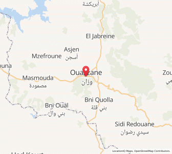 Map of Ouezzane, Tanger-Tetouan-Al Hoceima