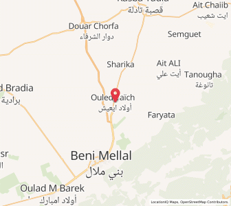 Map of Oulad Yaïch, Béni Mellal-Khénifra