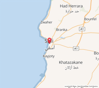 Map of Safi, Marrakesh-Safi