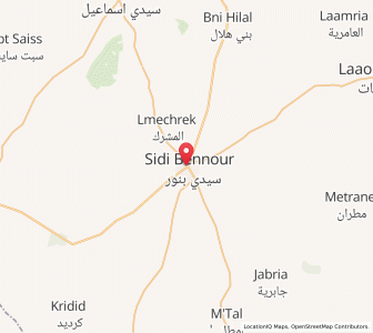 Map of Sidi Bennour, Casablanca-Settat