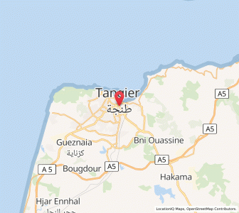 Map of Tangier, Tanger-Tetouan-Al Hoceima