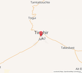 Map of Tinghir, Drâa-Tafilalet