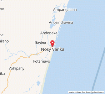 Map of Nosy Varika, Vatovavy Region
