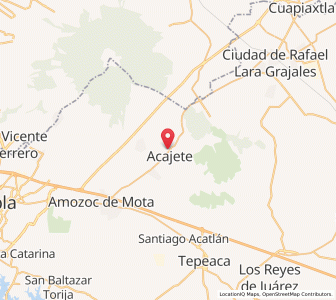 Map of Acajete, Puebla