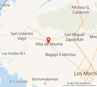 Map of Ahome, Sinaloa