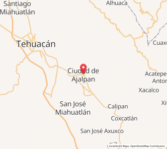 Map of Ajalpan, Puebla