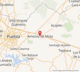 Map of Amozoc de Mota, Puebla