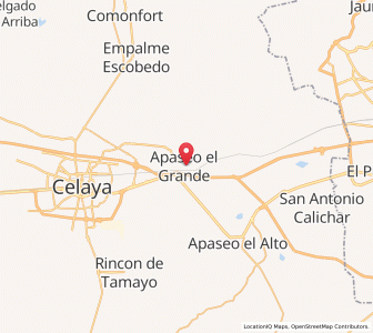 Map of Apaseo el Grande, Guanajuato