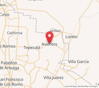 Map of Asientos, Aguascalientes