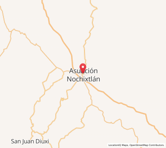 Map of Asunción Nochixtlán, Oaxaca