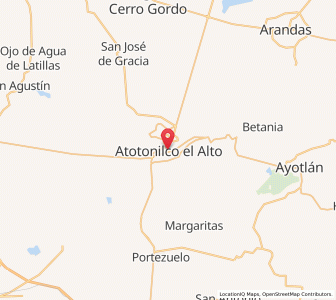 Map of Atotonilco el Alto, Jalisco