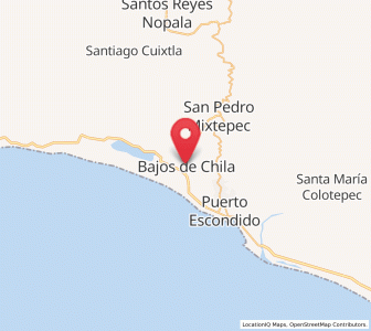 Map of Bajos de Chila, Oaxaca