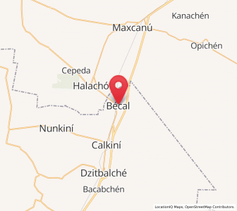 Map of Bécal, Campeche